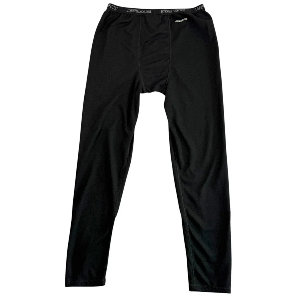 Omni Wool Mens Merino Wool Blend Thermal Base Layer Sz XL Black Long Underwear